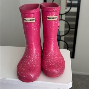 Hunter Rain Boots Pink Glitter Toddler Girls Size 9